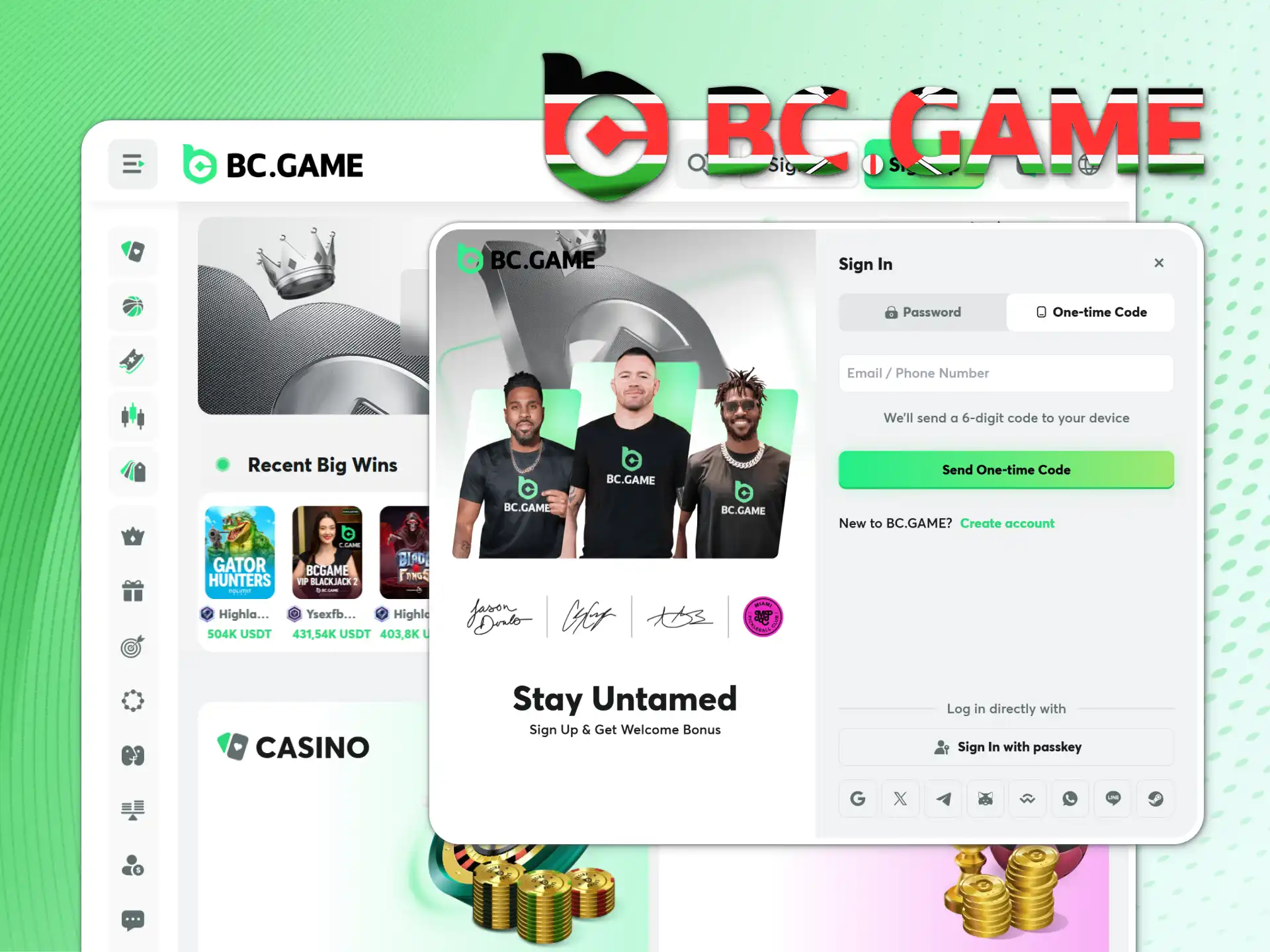 Your BC Game login unlocks access to sports and casino.