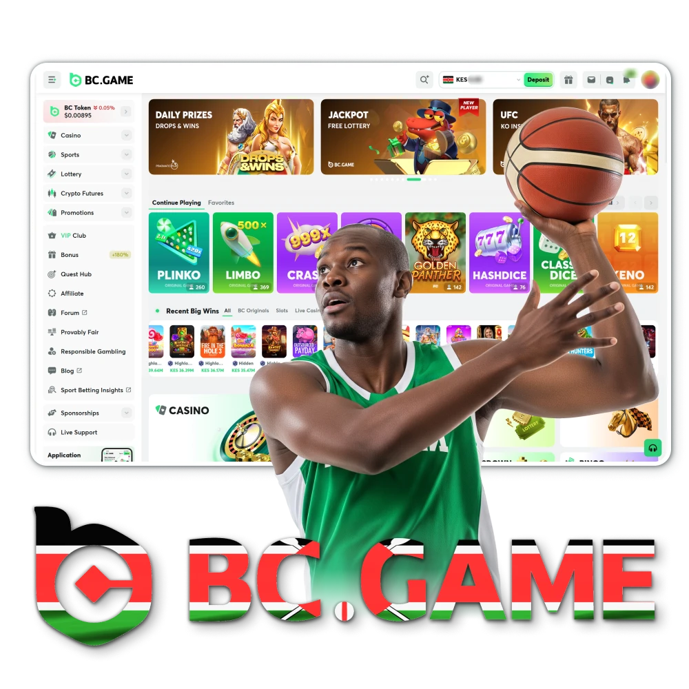 Visit casino and betting offical website BC Game in Kenya.