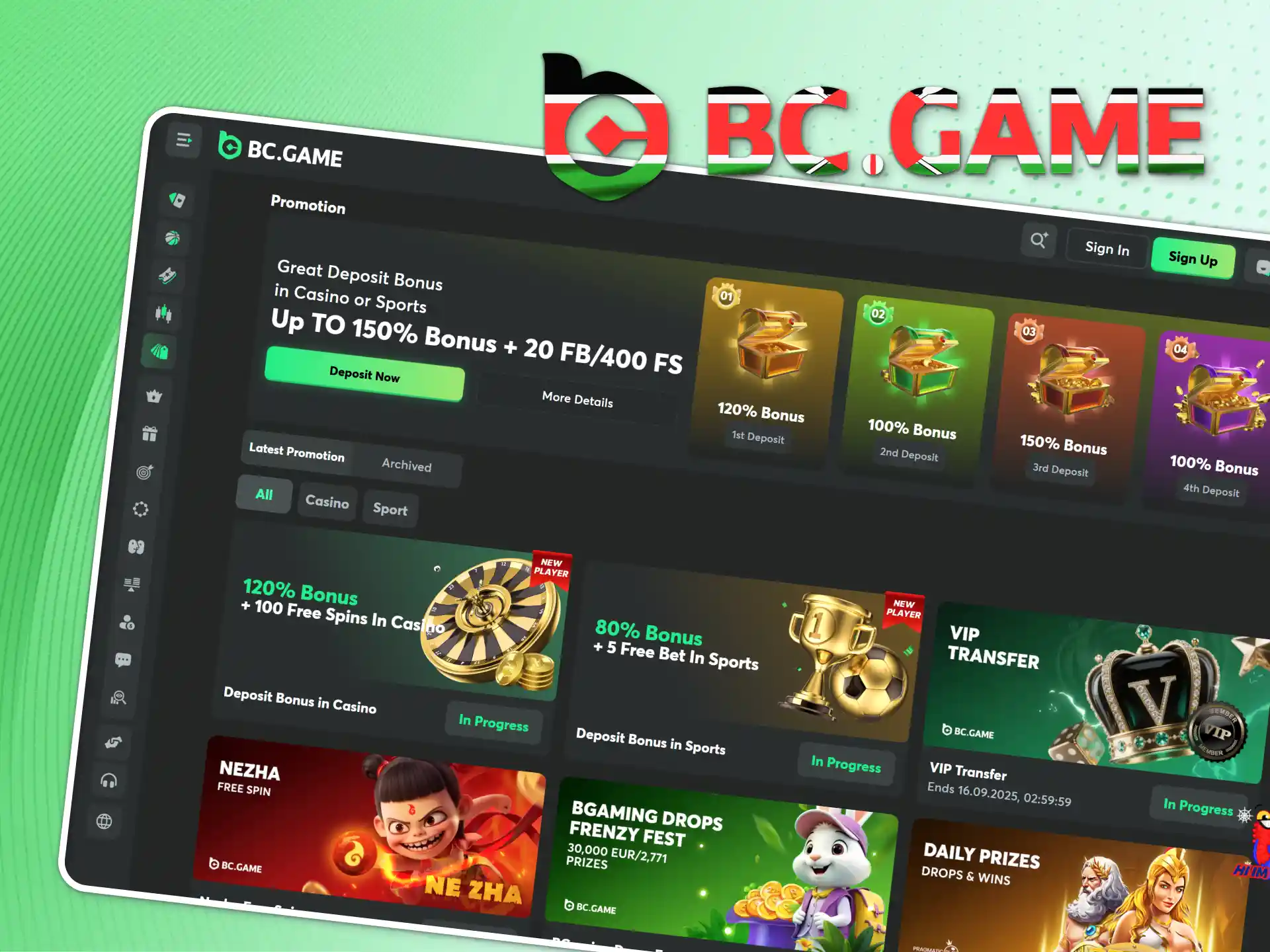 Use a promo code to get bonuses at BC Game.
